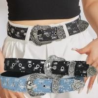 ราคา เข็มขัดยีนส์สไตล์วินเทจ Y2K หนังPU ดีไซน์โลโก้มetallic สำหรับทั้งชายและหญิง (43875857377)