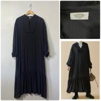 ราคา Auntie Rosa Holiday เดรสดำคอจีน แขนยาว ชายระบาย เดรสญี่ปุ่นมือสอง (26674836906)