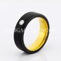 ราคา แหวน ทังสเตน สีดำ ฝังเพชรcz (6มม.) (730508012)