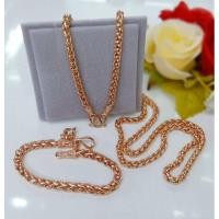 ราคา เซตคู่สร้อยคอและสร้อยมือนาคลายหางกระรอก (29575505024)