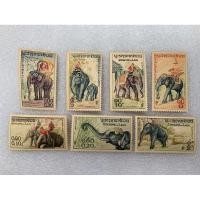 ราคา แสตมป์ลาวรุ่นเก่าชุดช้าง ปี1958 ครบชุด7ดวง (29311405891)