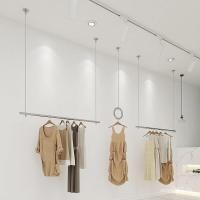 ราคา เงินชั้นวางจอแสดงผลปรับสแตนเลสแขวนหน้าต่างชั้นวางร้านขายเสื้อผ้าร้านขายเสื้อผ้าร้านขายเสื้อผ้าของผู้หญิงเสื้อผ้าก้านชั้นวางจอแสดงผลลวดเหล็ก 3คิวอาร์เจ (52401564218)