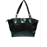 ราคา กระเป๋าหนังแก้วสีดำสะพายไหล่#มือสอง (26285225591)