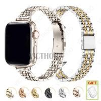 ราคา Slim สแตนเลส Bnad สายโลหะผู้หญิงสร้อยข้อมือสําหรับ iWatch Series 11/10/9/8/7/6/5/4/3/SE Ultra 2 49mm 46mm 44mm 45mm 41mm 42mm 40mm 38mm (28880348863)