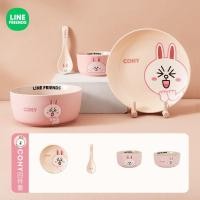ราคา LINE FRIENDS TABLEWARE SET CONY SALLY KOREAN DININGWARE HOMECAFE จานเซรามิค (27402024562)