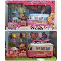 ราคา ชุดเซ็ทรถขายอาหารบาร์บี้พร้อมอุปกรณ์ #รถขายของเปิดออกได้พร้อมขับเคลื่อนได้ (1613471197)