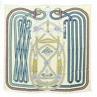 ราคา Hermes Gran Turara Ivory Blue Carré 90 Direct from Japan Secondhand (28454422827)