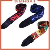 ราคา [Simhoa1] Leather&Polyester Guitar Strap 2 Wide for Bass Acoustic Electric Guitar (44063199869)
