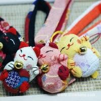 ราคา แมวกวักนำโชค ผ้าญี่ปุ่น สายคล้องมือ เครื่องรางญี่ปุ่น (3438200877)