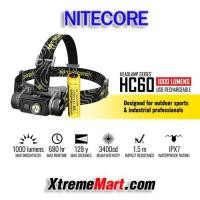 ราคา ชุดเซตไฟฉายคาดหัว Nitecore HC60 สว่าง 1000 ลูเมน มี 8 โหมด แสงขาวอมเหลือง พร้อมแบตเตอรี่และสายชาร์จ Micro USB (1560848174)