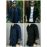 ราคา เสื้อยีนส์ผู้ชายสีกรมสีดำ เสื้อยีนส์แขนยาว เสื้อคลุม (137856160)