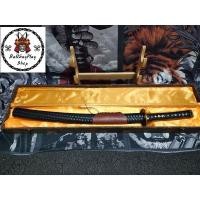 ราคา ดาบซามูไร ดาบคาตานะ ซามูไร ขนาด วากิซาชิ สปริง 9260 ใบดำ ปลอกดาบหุ้มหนังสีดำ เปิดคม100 (29308646843)