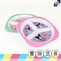 ราคา จานหลุม3ช่อง จานอาหารพลาสติก3 หลุม ลายการ์ตูนลิขสิทธิ์ Sanrio จานอาหารสำหรับเตาไมโครเวฟ จานข้าว3ช่อง (28226577353)