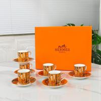 ราคา Herme*S Orange Cata Series ถ้วยกาแฟพอร์ซเลน และจานรองแก้ว เอสเพรสโซ่ 6 ถ้วย 6 จาน (40457110417)
