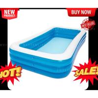 ราคา สระน้ำเป่าลม **สี่เหลี่ยม**6ฟุต ขนาด 180x120x50cm #0066 (15673034388)