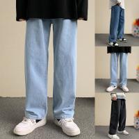 ราคา [DML] Mens Streetwear Baggy Jeans แฟชั่นเกาหลีหลวมตรงกางเกงแข็งขากว้าง (40126858070)