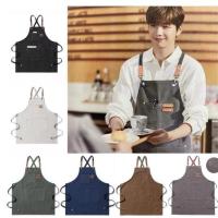 ราคา ผ้ากันเปื้อนยีนส์ผ้ากันเปื้อนทําอาหารในครัวเหมาะสําหรับช่างตัดผมร้านอาหารคาเฟ่ผ้ากันเปื้อนเสิร์ฟกันน้ํา (43413525864)
