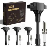 ราคา คอยล์จุดระเบิดแพ็คและหัวเทียนอิริเดียมสําหรับ 2007-2019 Nissan Altima Cube Rogue Sentra Versa Pathfinder & Infiniti FX50 QX60 Q70 M56 1.6L 1.8L 2.0L 2.5L, เปลี่ยน UF549 & 9029, (54350723835)