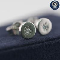 ราคา ต่างหูเพชรแท้ทรงแป้นกลม ทองคำ 9K (41971243512)