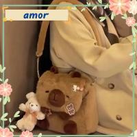 ราคา Amor12 กระเป๋าลายสัตว์, การ์ตูนเรียบง่าย Capybara กระเป๋าเป้สะพายหลังตุ๊กตา, กระเป๋าสะพายสตรีตุ๊กตา Lady กระเป๋าสะพายผู้หญิง (26706244761)