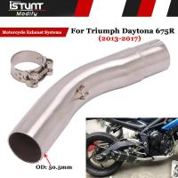 ราคา For Triumph Daytona 675R 675 2013 2014 2015 2016 2017 Motorcycle Exhaust Escape Slip On Middle Link (45852300584)