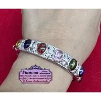 ราคา กำไลนพเก้าเงินแท้92.5% ฝังเพชรพญานาค ทรงไข่ปลาเล็ก รอบวง พร้อมลายฉลุสวยๆ (21500490214)