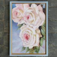 ราคา MAWAR ภาพวาดพิมพ์ลายดอกกุหลาบสีขาวพร้อมกรอบขนาด 85 ซม., 55 ซม. (48201325625)