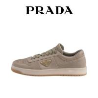 ราคา Prada Downtown หนังผู้ชายและผู้หญิงรองเท้าลำลองรองเท้าผ้าใบต่ำ (25440171824)