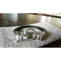 ราคา nn_braceletสายรัดข้อมือ RASTACLAT รหัส 217 กำไลหนังถักอย่างดีสีดำทรงกลม หัวข้อต่อเป็นรูปหัวเสือค่ะ (965037634)