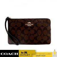ราคา Coach outlet ของแท้ % กระเป๋าคล้องมือ 1 ซิป Size L COACH LARGE CORNER ZIP WRISTLET (3987716066)