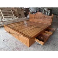 ราคา เตียงนอนไม้สัก (เตียงเต้าทึบ 2ลิ้นชักข้าง) (7048486277)