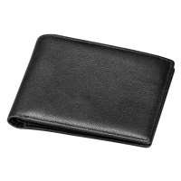 ราคา กระเป๋าสตางค์หนังแท้สําหรับผู้ชายพร้อมกล่องของขวัญ - Handmade Bifold Stylish - Rfid Wallet for Men with ID Windows---BLACK (28621720283)