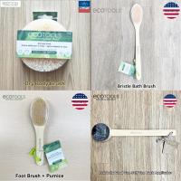 ราคา EcoTools®Dry Body Brush Bristle Bath Brush, Foot Brush + Pumice แปรงอาบน้ำ ด้ามจับยาว แปรงขัดผิว ขัดเท้า+หินภูเขาไฟ (16768332068)