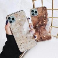 ราคา เคสและซองมือถือเคสโทรศัพท์มือถือ TPU นิ่ม ลายหินอ่อน ประดับกลิตเตอร์สีทอง หรูหรา สําหรับ iphone 12 Pro Max 11 x xs xr 6 (9926637742)