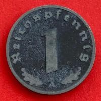 ราคา เหรียญเยอรมันสมัยนาซี Germany 1 reichspfennig ปี 1941A เหรียญ​ต่างประเทศ (20571653782)