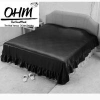ราคา OHM ผ้าคลุมเตียงชายระบาย ผ้าซาตินแท้ 440 เส้น (เกรดพรีเมี่ยม) ขนาด 96 นิ้ว x 108 นิ้ว (สีเทาเข้ม) (1014504932)