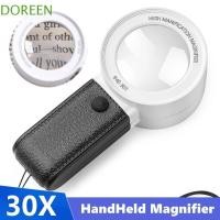 ราคา DOREEN แว่นขยายมือถือ,แว่นตา Double Llayer 30X แว่นขยาย,แบบพกพา 4 เลนส์ไฟ LED Loupe HD แว่นขยายอ่านหนังสือเครื่องมือตรวจสอบ (46352308164)