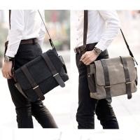 ราคา กระเป๋าสะพายข้าง ทรง Messenger ผ้าแคนวาส ใส่ A4 ได้ รุ่น MCVS-009 (288386806)
