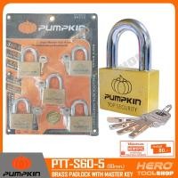 ราคา PUMPKIN กุญแจ แม่กุญแจ ลูกปืนทองเหลือง ระบบ Master Key คอสั้น 60มม. (5ตัว/1ชุด) รุ่น PTT-S60-5 (39512) (2409750389)