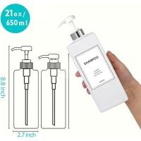 ราคา Modern Silver Shampoo and Conditioner Dispenser (21 oz, Pack of 3) Refillable Pump Bottle Set Empty Shower Plastic Bottles with Pump for Bathroom Body Wash Soap and Shower (26693501694)