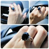 ราคา แหวนนิล(แท้) ตัวเรือนเงิน 925 ประดับพลอยขาว(cz) (7756584375)