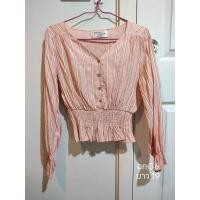 ราคา เสื้อจั๊มเอวแขนยาวสีชมพูโอรส ป้าย Butter Scotch มือสอง (21702891946)
