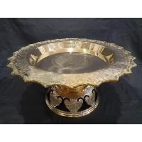 ราคา พานทองเหลือง โตกโบราณ โตกปากกระจับ 16 นิ้ว (19708641287)