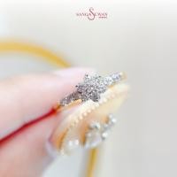 ราคา ส่งฟรี แหวนเพชรสวิส แหวนดอกพิกุล เรือนทองแท้ สง่าสุวรรณ ขายคืนได้ราคาดี มีใบรับประกัน RCR002CZW (29751064163)