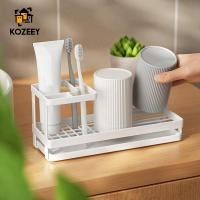 ราคา โคซี ที่ใส่แปรงสีฟันมัลติฟังก์ชั่นพร้อมถาดระบายน้ํายาสีฟันแคดดี้ถาดห้องน้ํา (55451358538)