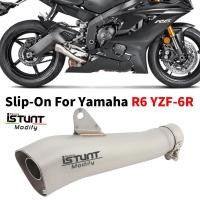 ราคา Slip On For Yamaha R6 YZF-R6 YZF R6 Motorcycle Exhaust System Espace Moto Modified Muffler Middle L (46502263142)