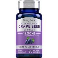 ราคา PipingRock Grape Seed Extract 16,000 mg. / Polyphenols (90Capsules) สารสกัดเมล็ดองุ่น (23867269691)