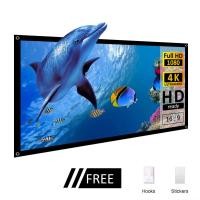 ราคา SALANGE Simple Thin โปรเจคเตอร์หน้าจอ 3D HD 60/72/84/100 นิ้ว 16:9 แบบพกพากลางแจ้งหน้าจอภาพยนตร์สําหรับ Office Travel Home Cinema (44117715930)