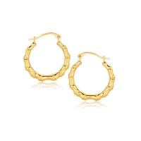 ราคา Nathalias NY ต่างหูห่วงลายไผ่ ทองคำแท้ 10K Bamboo Hoop Earrings in 10k Yellow Gold 88839 (28759183938)