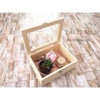 ราคา ใส่โค้ด SOME9 ลดอีก | กล่องไม้มีฝากระจกสี่เหลี่ยมผืนผ้า (M) Mini-Furniture ไม้สน (2200761094)